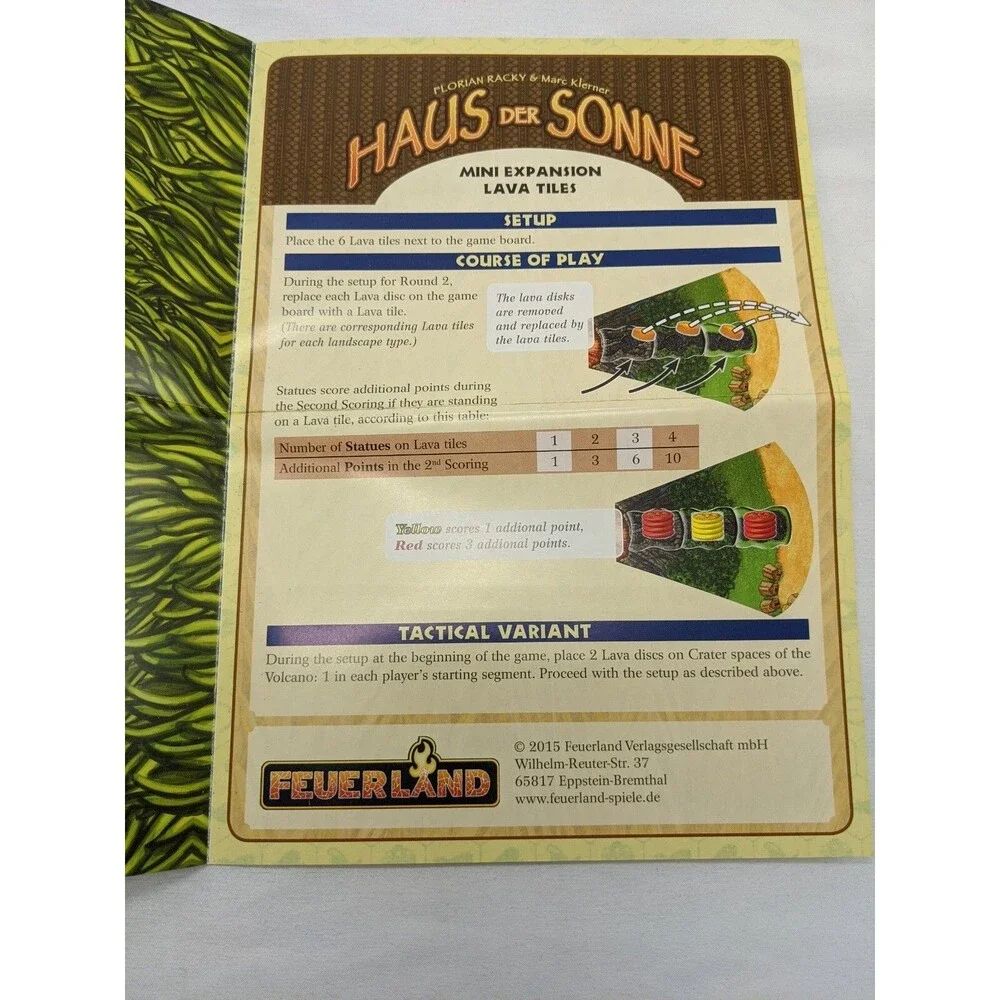 Brettspiel Easter Basket 2016 Haus Der Sonne Lava Tiles Expansion